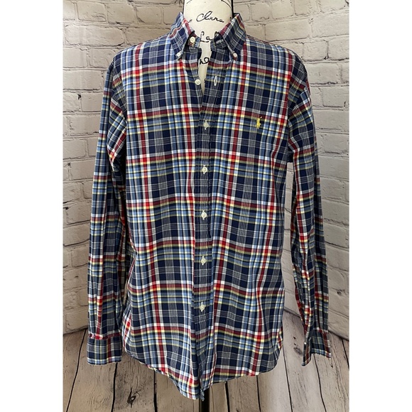 Ralph Lauren Polo Men’s Custom Fit Plaid Oxford Shirt (Size M) - Picture 1 of 9